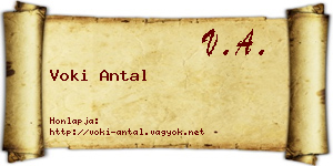 Voki Antal névjegykártya